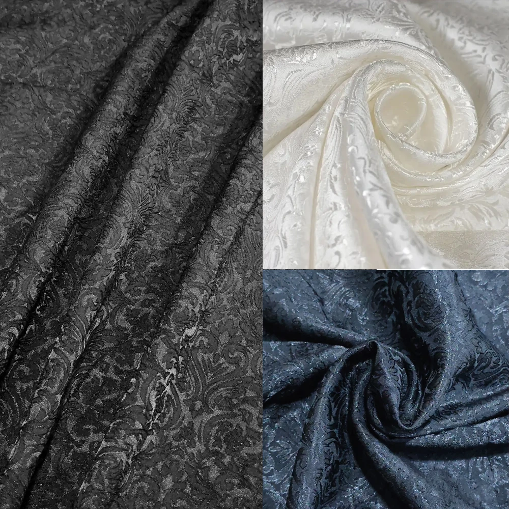 3D Jacquard DIY Sewing Fabric, with a Soft, Brocade-Like Texture and Garment Pleats, Suitable for Dresses or Gowns.