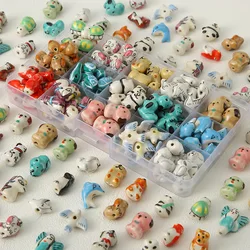 10PCS Colorful Ceramic Animal Collection Beads Loose Spacer Beads For Jewelry Making DIY Bracelet Necklace Accessories