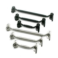 1 PC 4/6/8 Inch Stainless Steel Cabin Hook Eye Latch Door Window Nail Privacy Hook Window Wind Latch Hook Hardware Silver/Black.