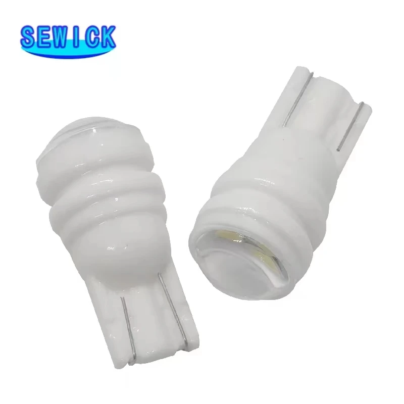 100Pcs Ceramic T10 W5W LED Bulb 194 168 Car Interior Lights Wedge Side Marker Clearance Auto Lamp DC 12V 24V