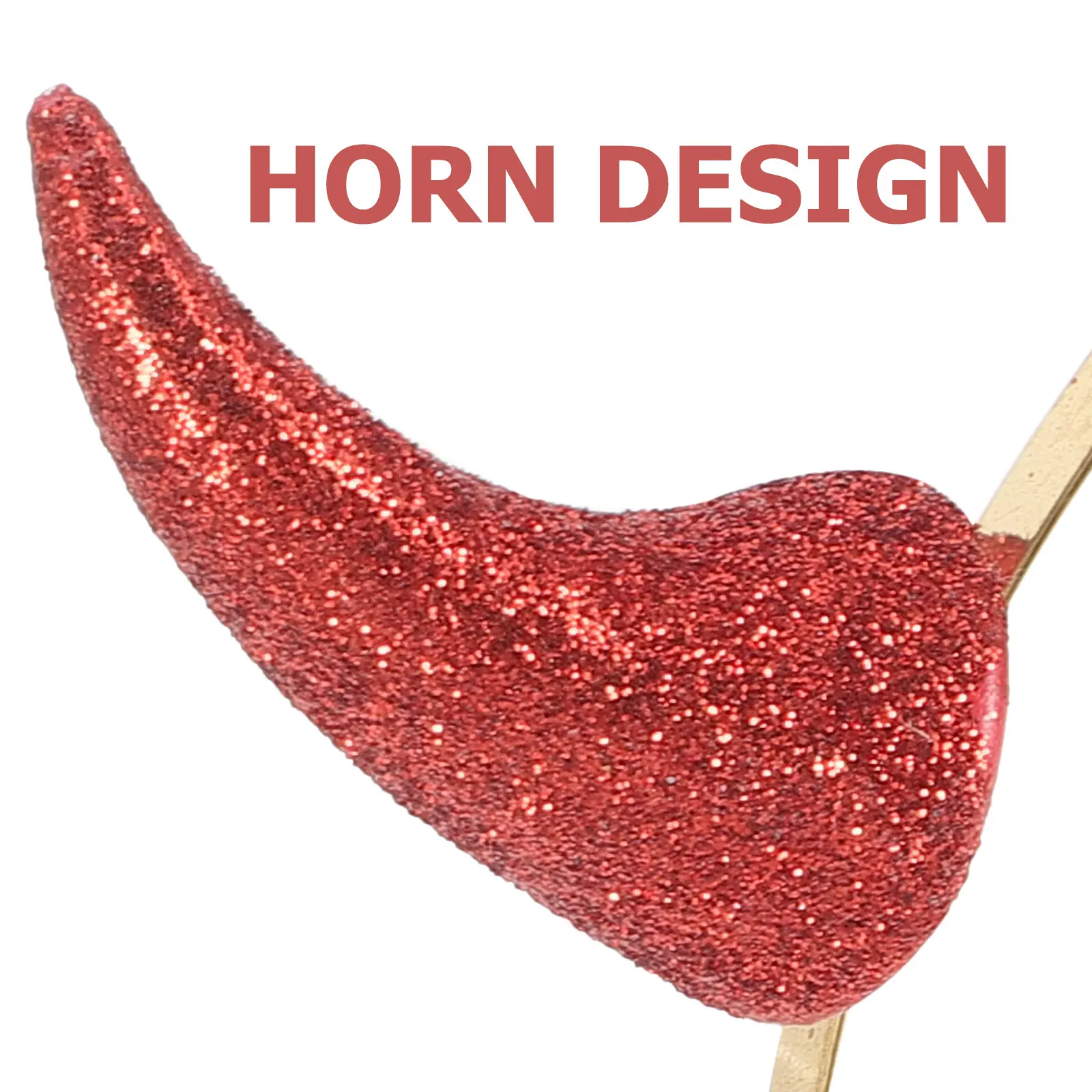 

4pcs Red Headband Gold Powder Ox Horn Buckle Unisex Cattle Horn Hair Durable Reusable Party Cosplay Accessory For Halloween