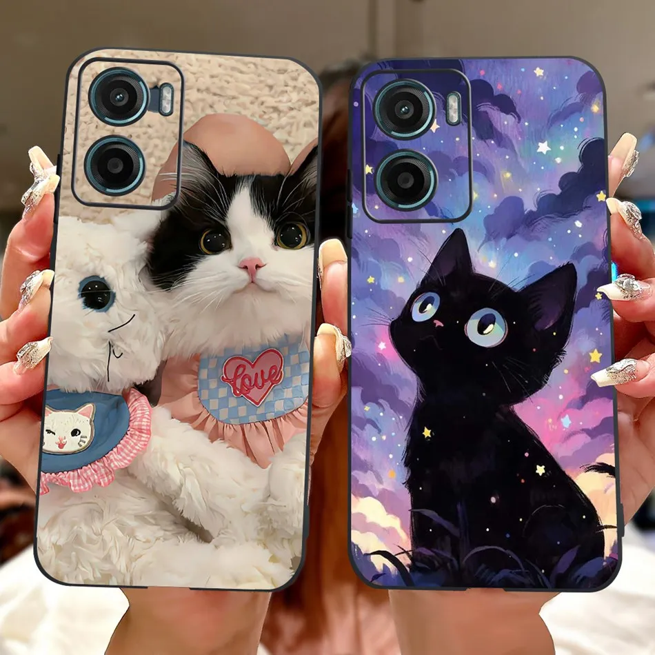 For Motorola Moto G05 G15 E15 2024 Floral Butterfly Phone Case For MOTO G05 G15 E15 4G Black Silicone Soft Lightweight Case