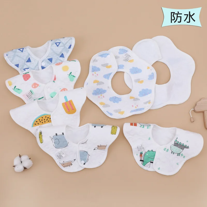

Waterproof Baby Feeding Bibs 360 Degree Petal Infants Cotton Yarn Saliva Towel Newborn Toddler Soft Burp Cloth for Kids Bib