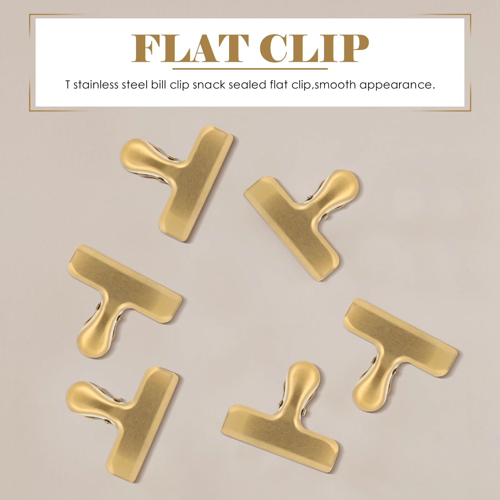 

6 Pcs Note Clip Snack Seal Food Storage Clips Sealing Chip Bag Bags Stainless Steel for Bread Multipurpose