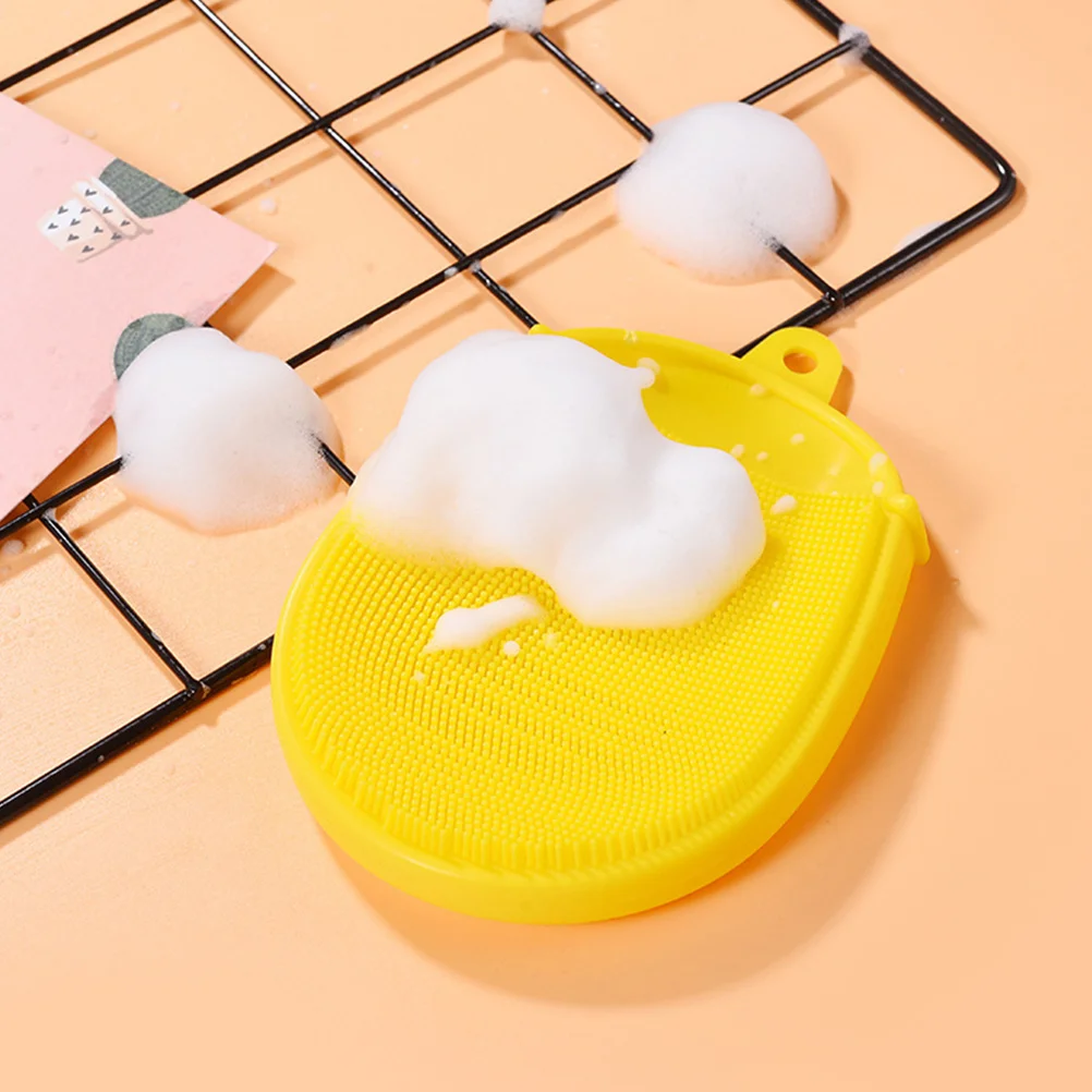

Skin Massager Bathing Brush Silicone Body Scrubber with Ergonomic Handle for Deep Clean Yellow Silicone Bathing