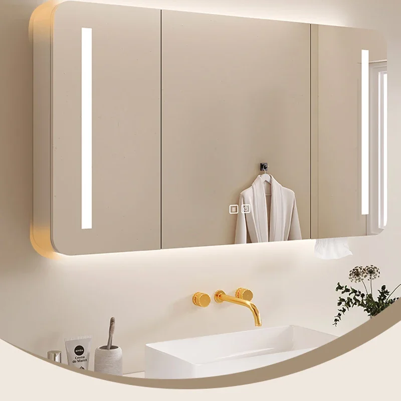 Nordic Intelligent Bathroom Cabinets Multifunctional Touch Bathroom Cabinets Defogging Home Furniture Compartiment HBMC