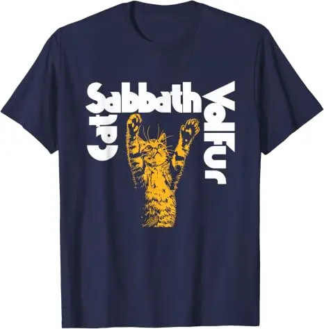 Cat Sabbath Lustiges Katzen-T-Shirt Y2k Kitty Dad Grafik-Bekleidung Humor Sarkastischer Witz Spruch-T-Shirt Weiche Baumwolle Kurzarm-Kleidung – Detail 13