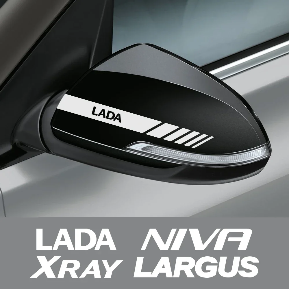 Car Rearview Mirror Stickers For Lada LARGUS NIVA Xray Auto Tuning Accessories Graphics Stripes Decor Decoration Vinyl Decals