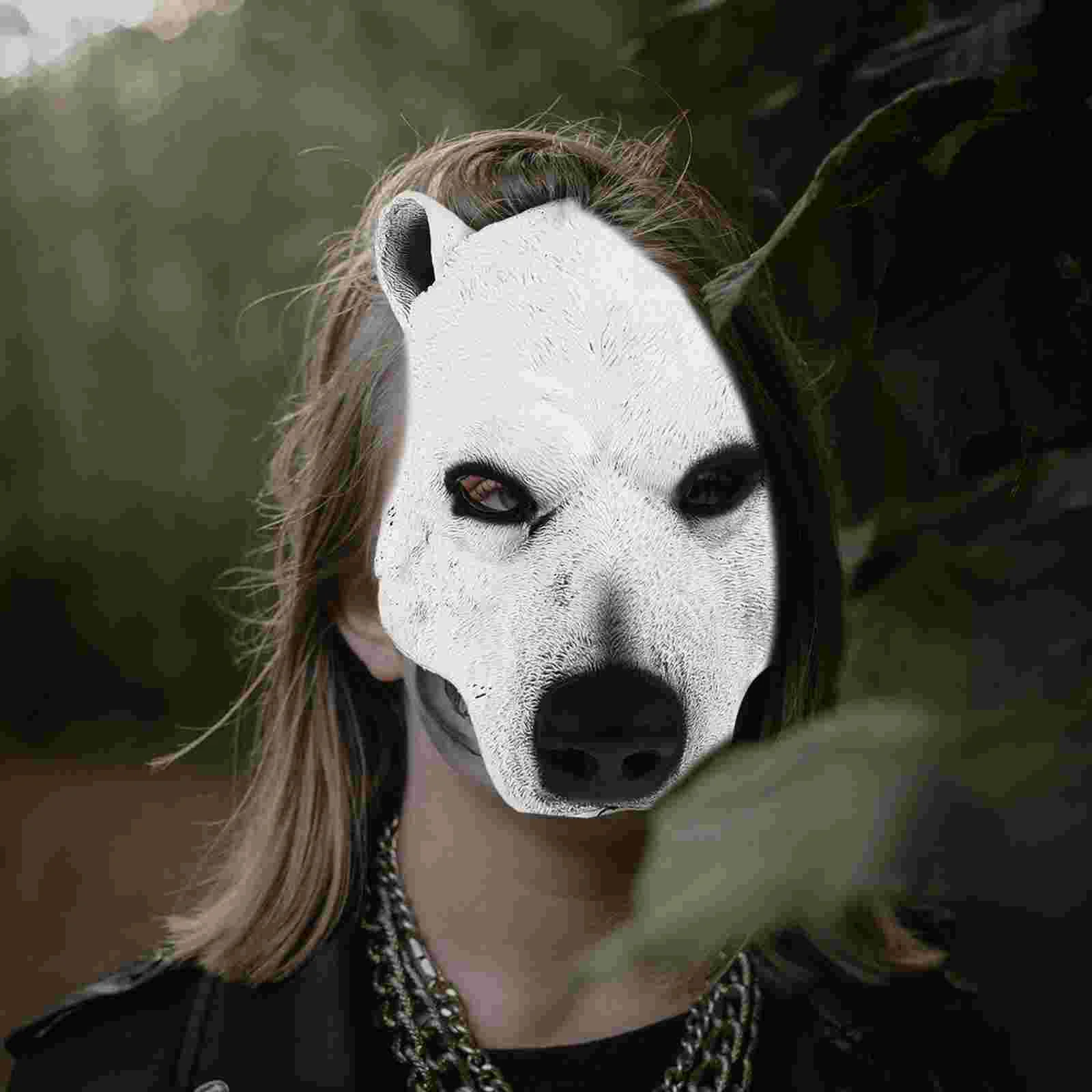 Polar Bear Mask Party Dress Prop Animal Modeling Decor Halloween Costumes Makeup Decorative Pu Child