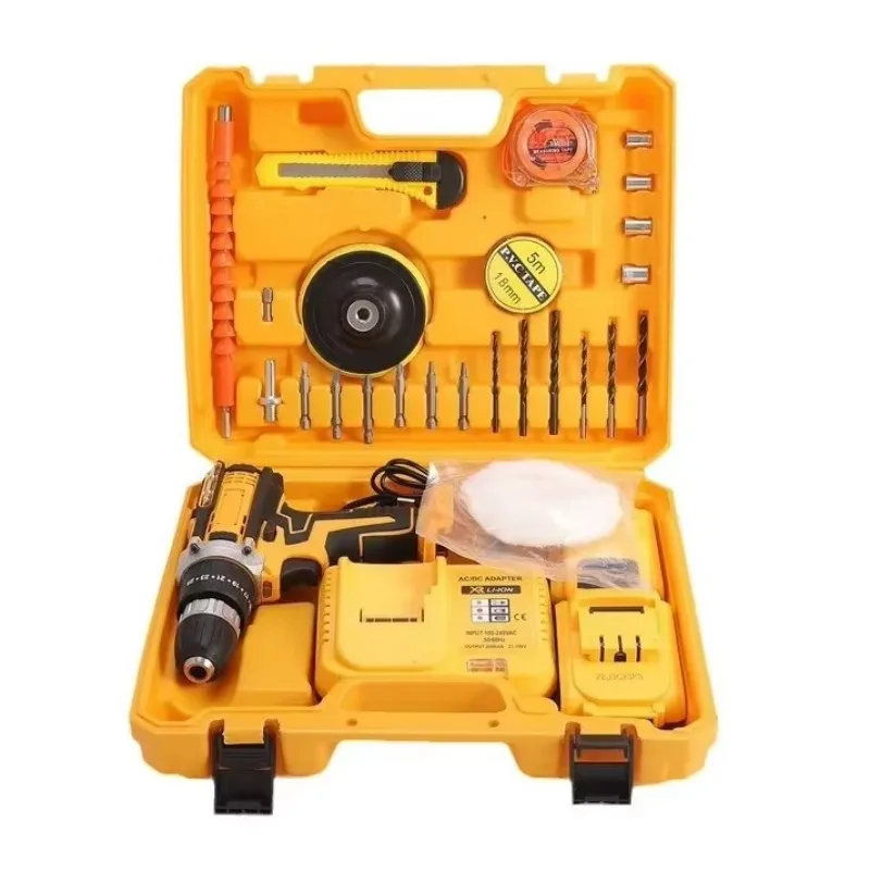 Rechargeable Drill Set,Sturdy,Power Tools Kit,Durable,Cordless Screwdriver,Portable,For Home DIY Projects,Enhanced Tool Set