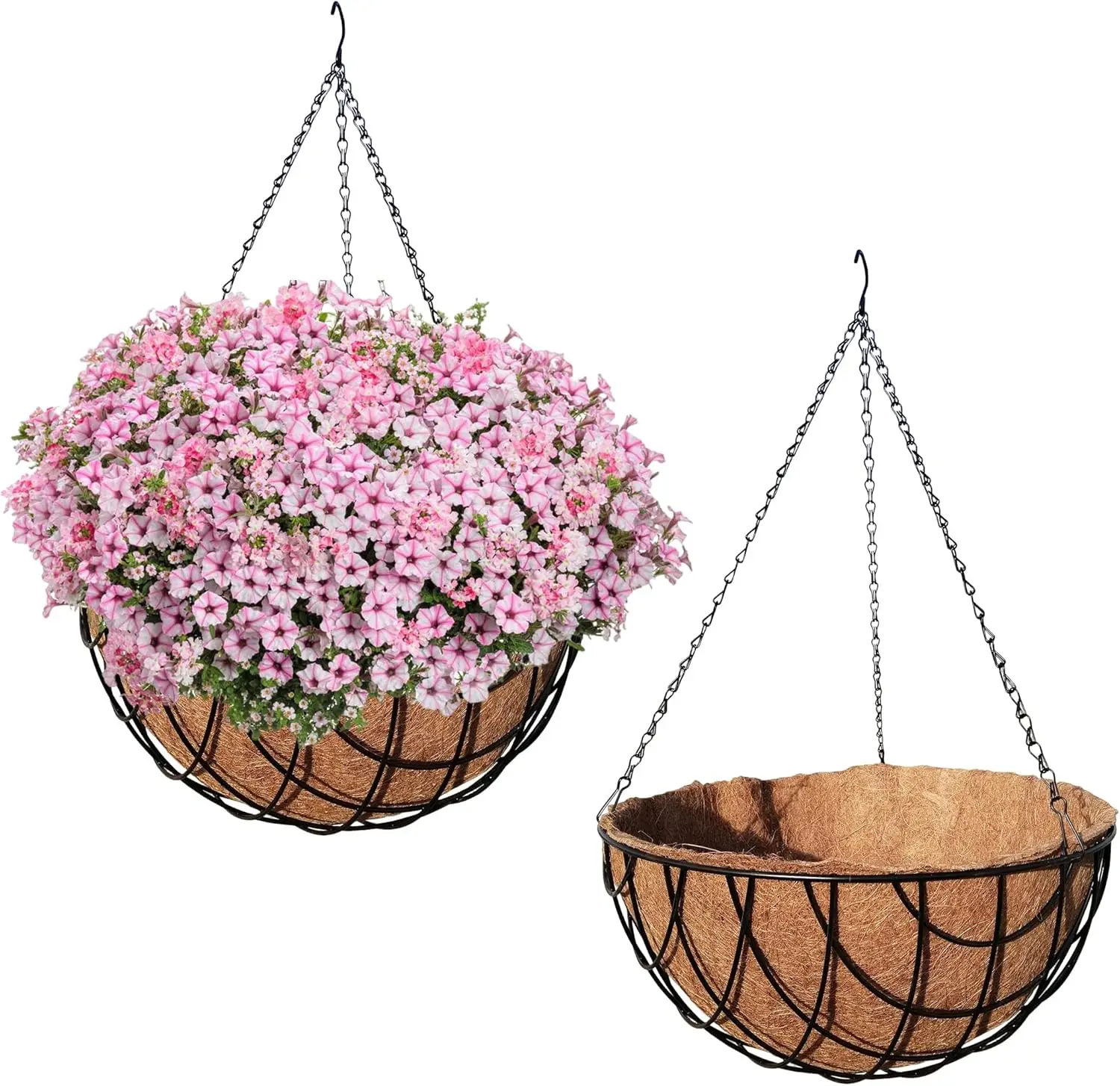 

Винтажные подвесные корзины Geo с кокосовым вкладышем для декора растений на балконе, террасе и улице