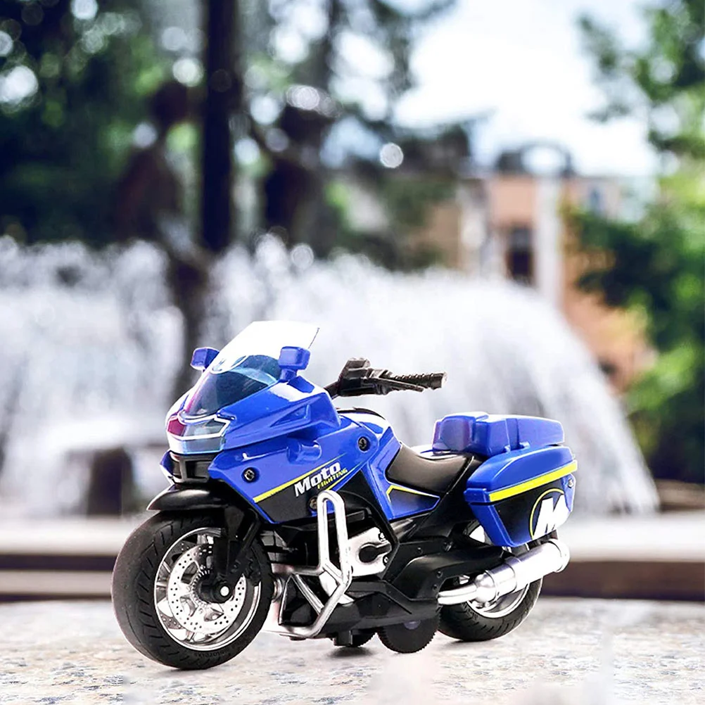 1 pezzo di motocicletta alimentata ad attrito sul veicolo, effetto luce sonora, tirare indietro per bambini, festa di apprendimento interattiva