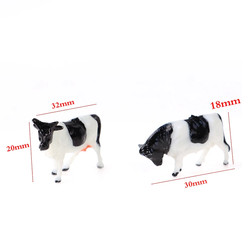 Atacado 10 pces 1:87 escala diy colorido vaca modelo de trem layout modelo de construção brinquedos por atacado crianças brinquedos educativos