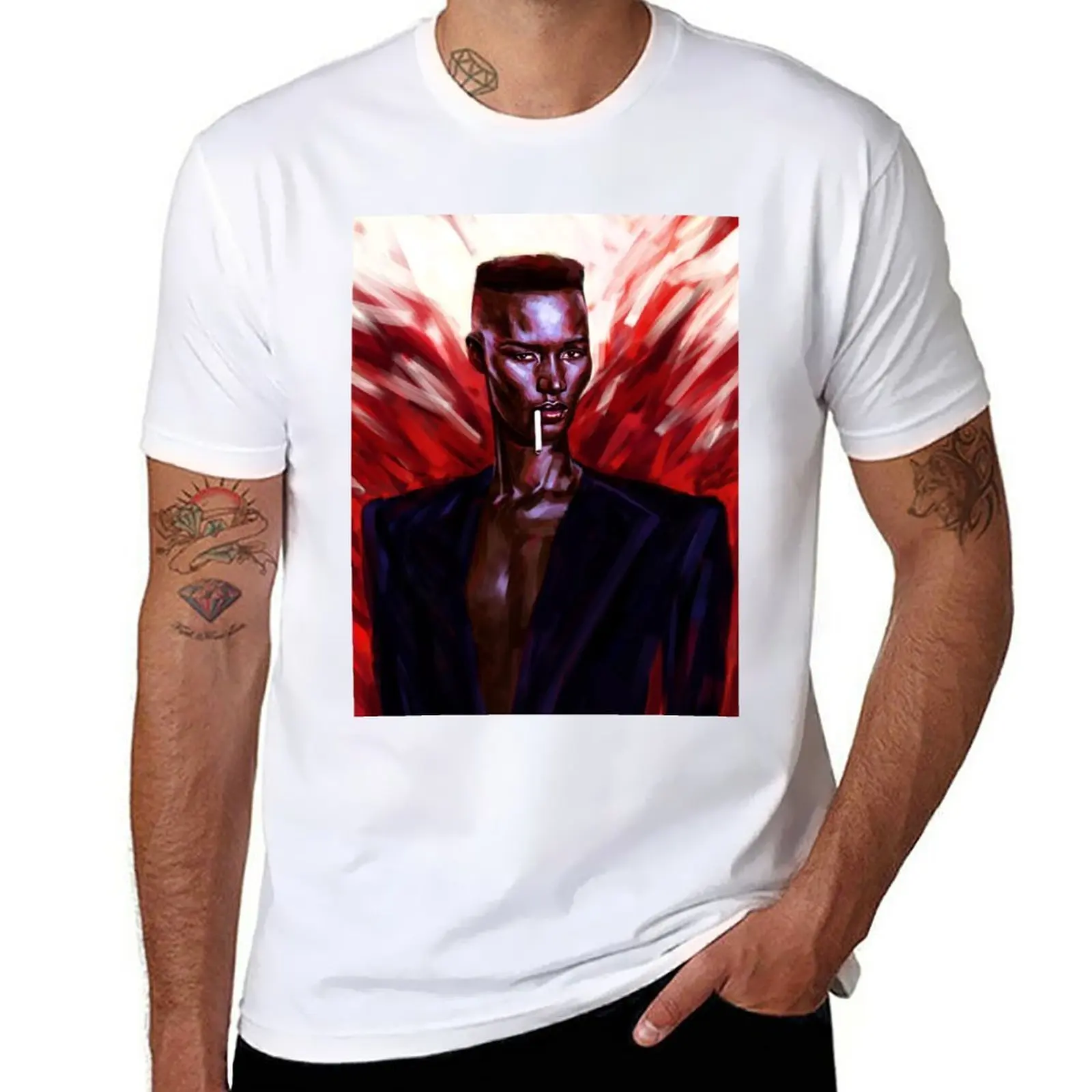 

Grace Jones T-Shirt hippie clothes oversizeds Blouse T-shirts for men cotton