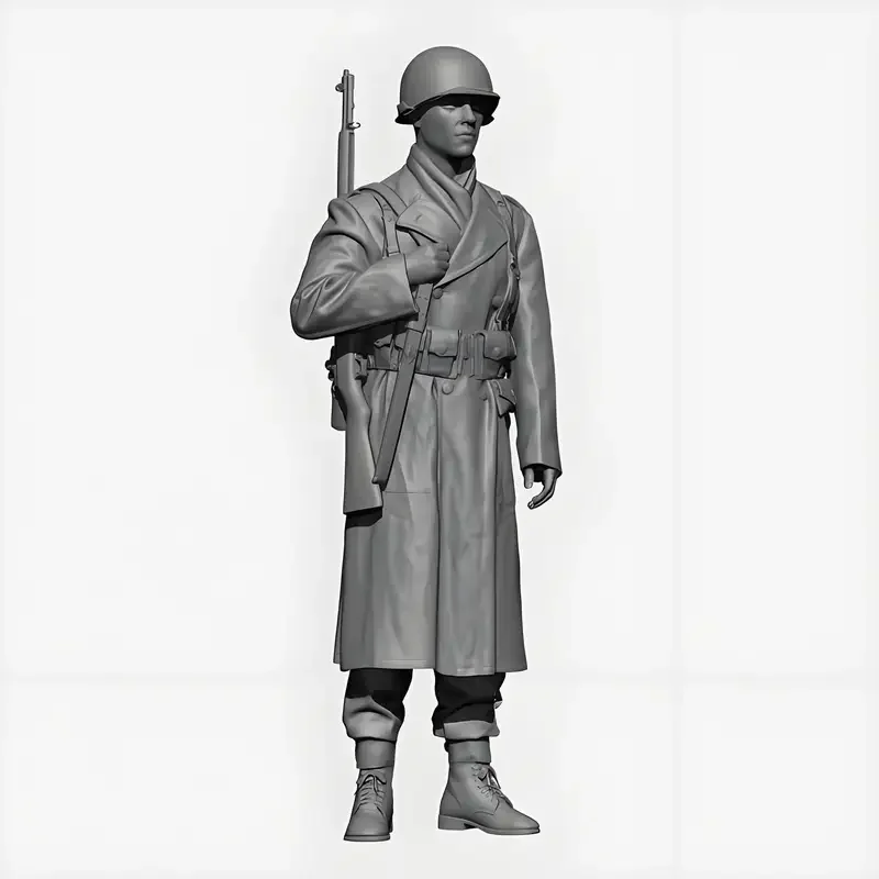 1/35 Resin Model European Soldier GK Handheld White Model Theme, Unassembled and Colored