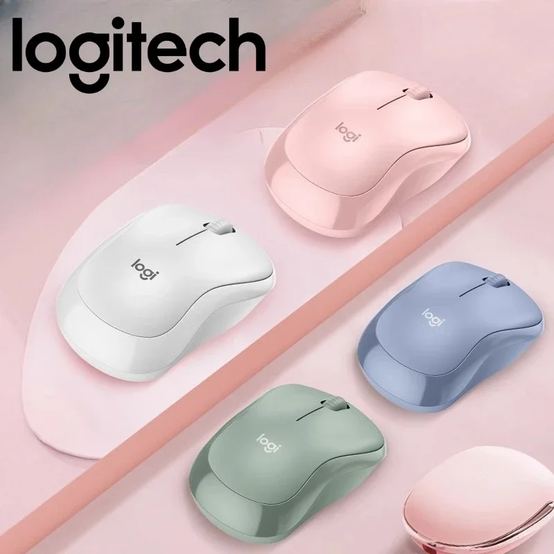 Logitech M221 Ergonomic Office Mouse - SilentTouch, 1000 DPI, Portable Design for Chromebook - Eucalyptus Green/Blue Grey