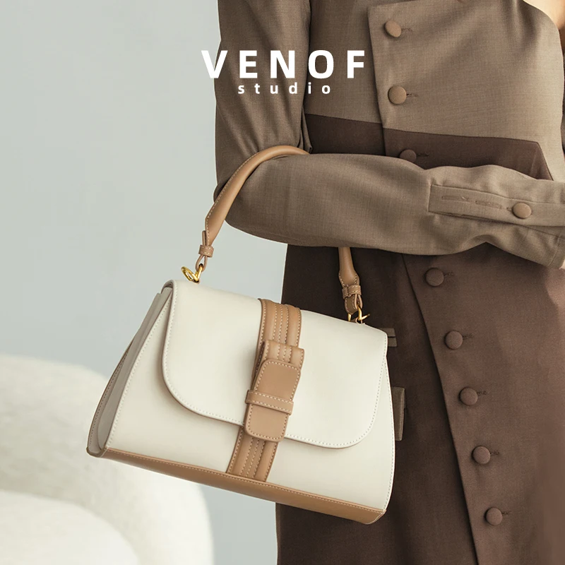 VENOF 2024 Women\'s Bag Luxury Designer Brand New Fashion Trend Handle Shoulder Crossbody High Quality Leather HandBag For Ladies