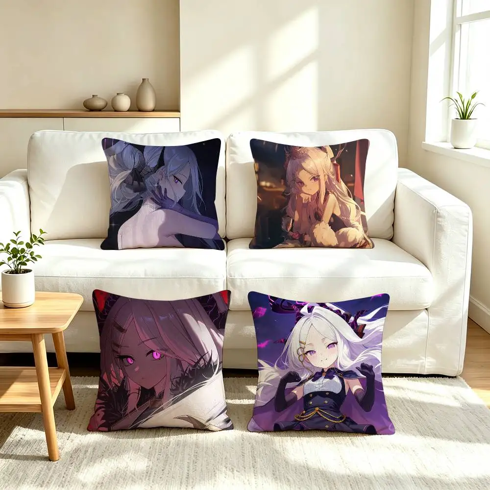 B-Blue Archive S-Sorasaki Hina  Pillow Case Square Double-Sided Sofa Cushion Cover Bedroom Bedside Pillow