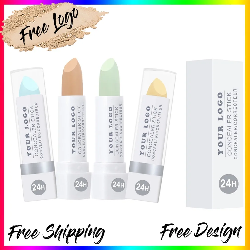 プライベートラベルホワイトマット口紅チューブ防水コンシーラー輪郭スティック修正肌のトーンコンシーラーカスタムメイクアップ化粧品