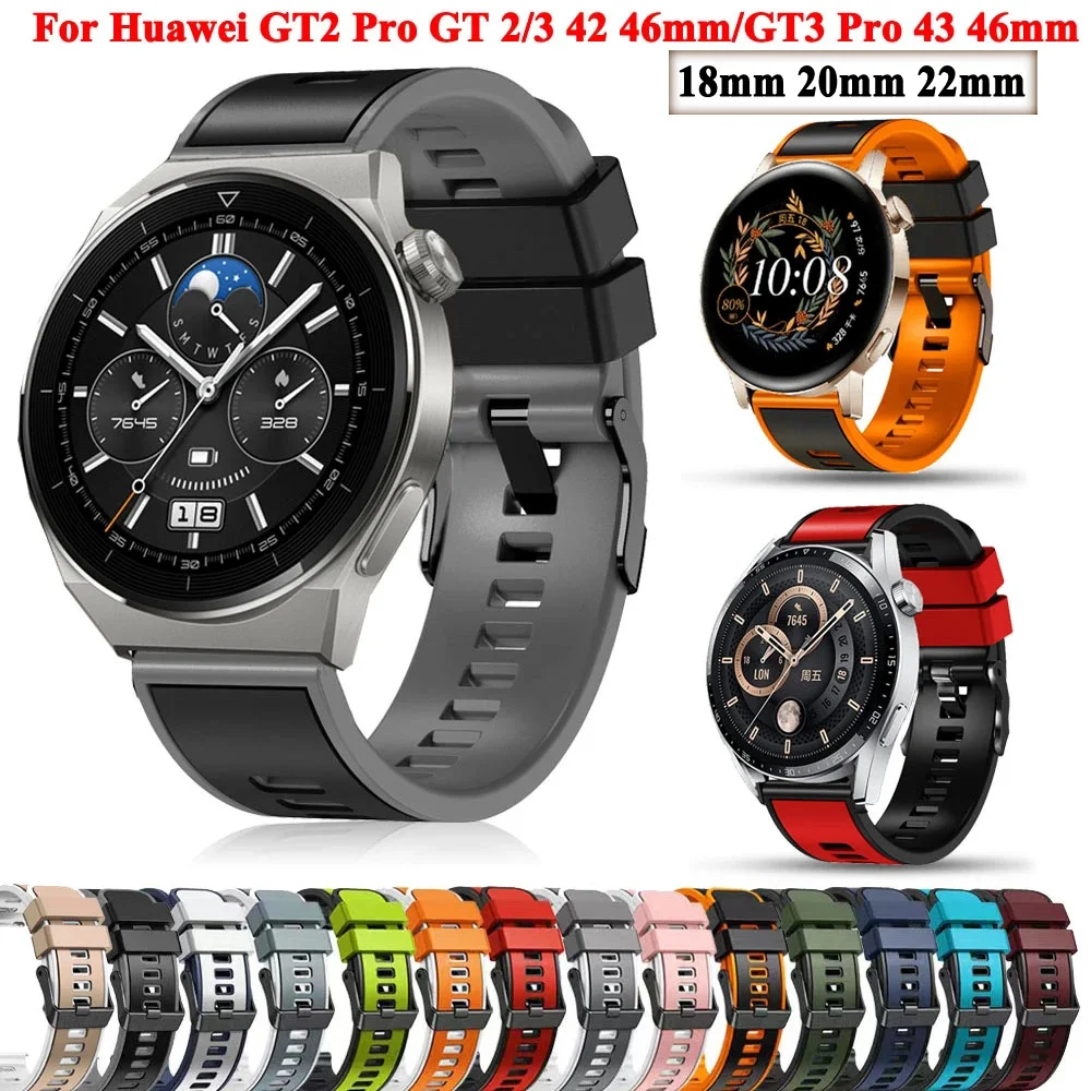 

Silicone Band For Samsung Galaxy Watch 4 Classic Strap Gear S3 42/46mm Huawei Watch GT2 Correa Bracelet Active 2 44mm 40mm Strap