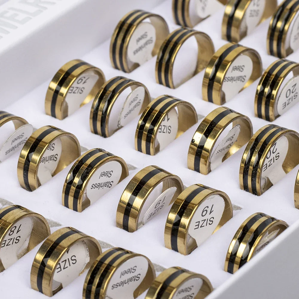 20 أجزاء/وحدة موضة بسيطة للرجال والنساء خاتم من الفولاذ المقاوم للصدأ نمط مختلط مجوهرات الحفلات اليومية هدايا يتم شحنها عشوائيا #2