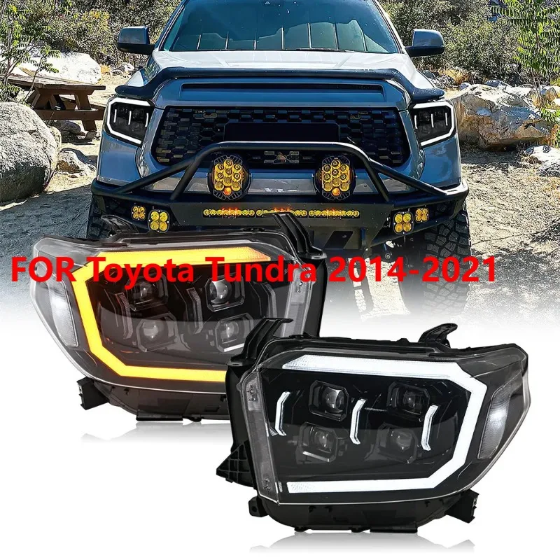 

2 шт. светодиодные фары для Toyota Tundra 2014-2021, последовательные передние фары в сборе