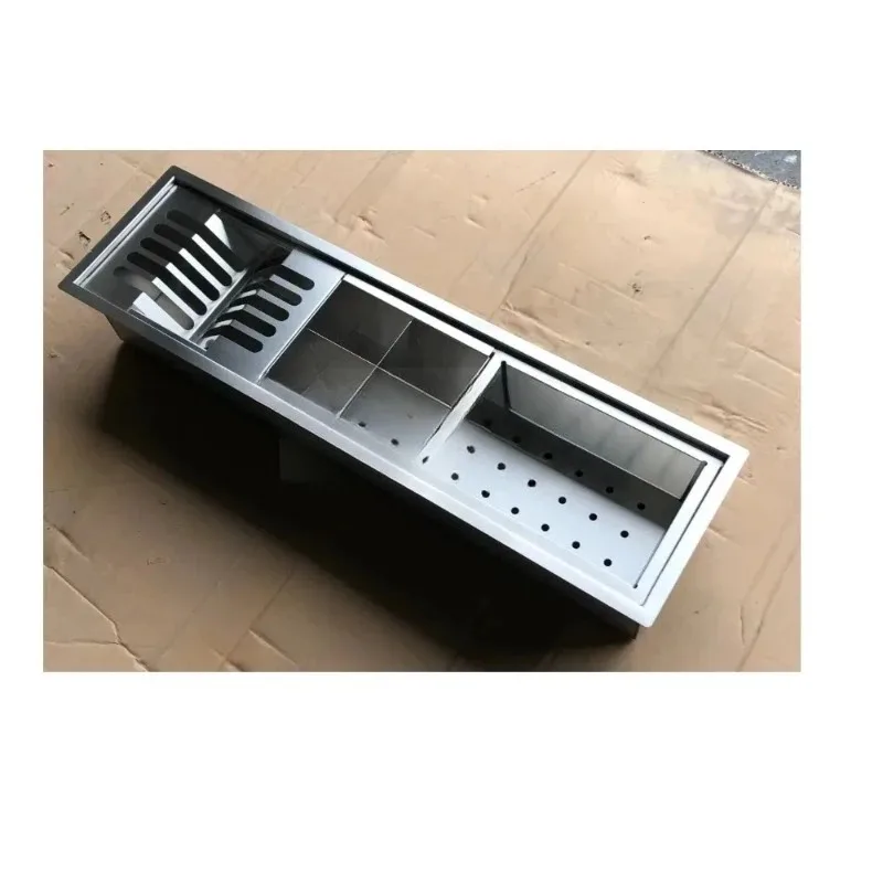 

F1002A Drying Rack Accessories Bar Sink Bowl Kitchen Stainless Steel Square Modern Sink Two Tank Kitchen Car Brushed Single Bowl