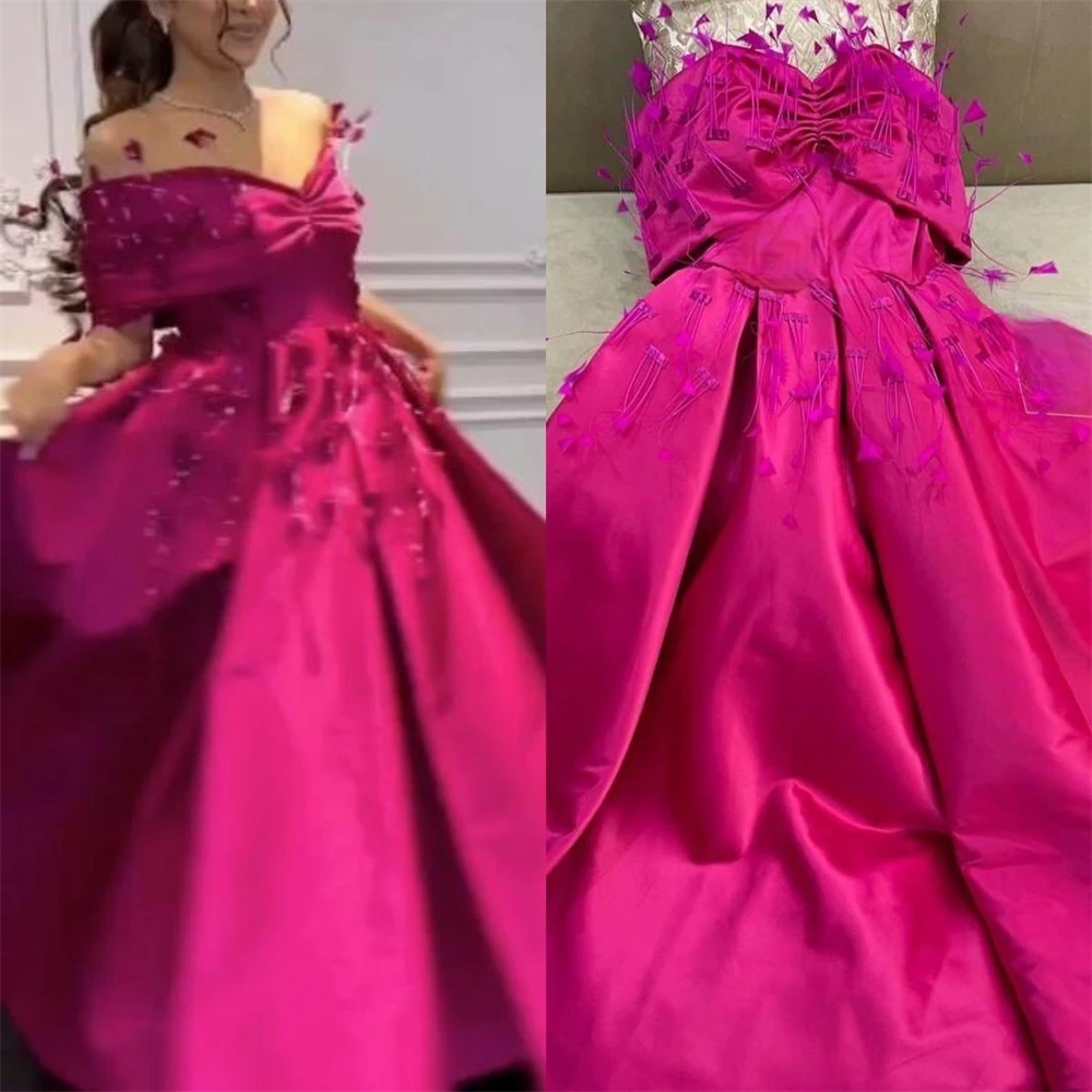 Customized Jiayigong  Exquisite  Off-the-shoulder Ball gown Cocktail Flowers Fold Draped S Occasion Evening Gown  prom dress lux