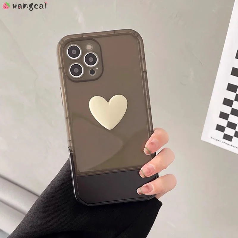 For Samsung Galaxy A14 A13 A31 A12 A21s A71 A51 A50 A50s A30s Phone Case Loving Love Heart Invisible Standing Holder Case Cover