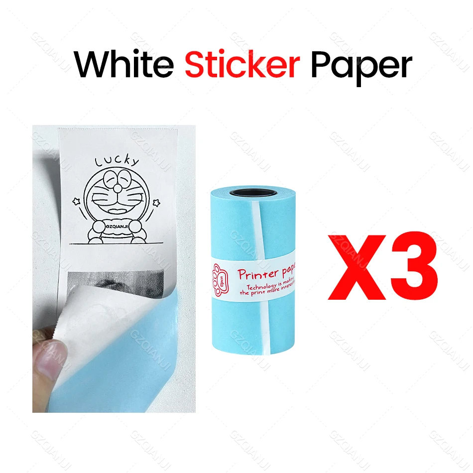 Witte kleur stickerlabel thermische papierrollen voor fotoprinter en kleur Witte ontvangstbriefprinter Papierrol voor Peripage A6