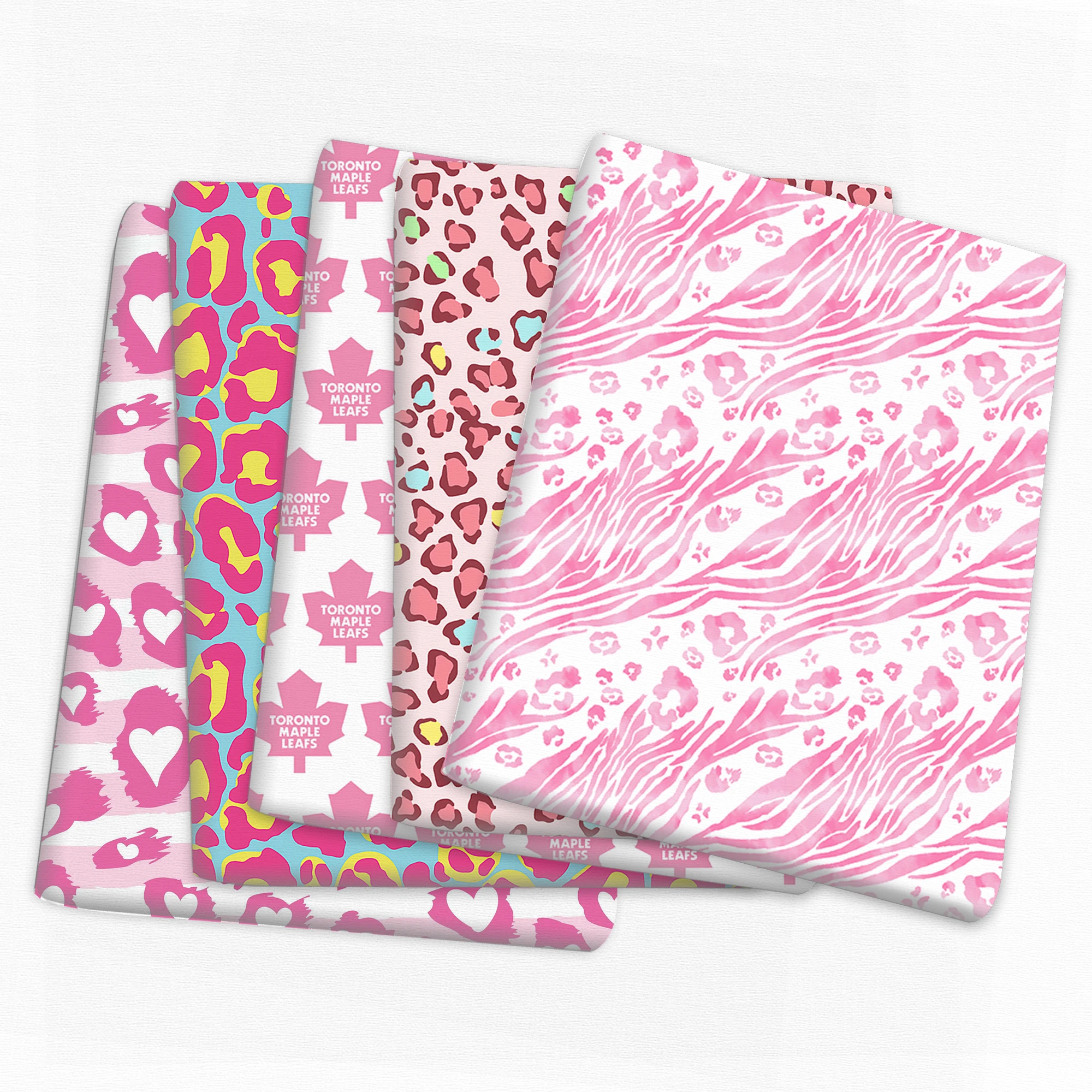 Pink Series Leopard Cheetah 50*145cm Polyester 100% Cotton Fabric Sewing Quilting Fabric Needlework Material DIY Handmade