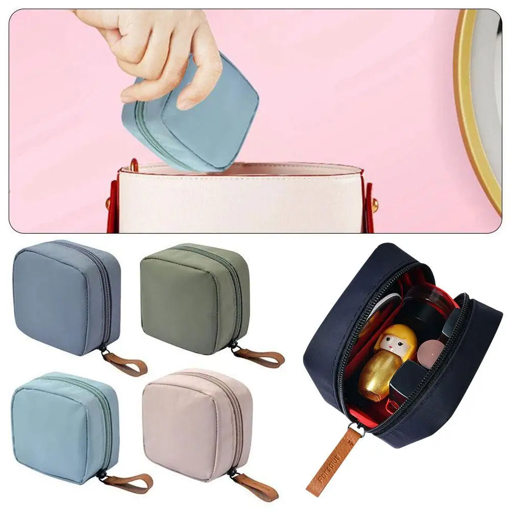 Mini Make-Up Tas Toilettas Cosmetische Opbergtas Waterdichte Rits Klein Zakje Munt Maandverband Portemonnee Voor Dames Meisjes N8c8