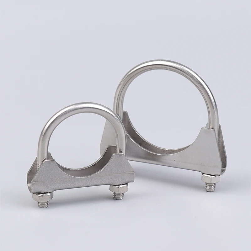 △ 304 Stainless Steel U-Screw Irregular Bolt With Baffle And Nut M8 Exhaust Pipe Clamp