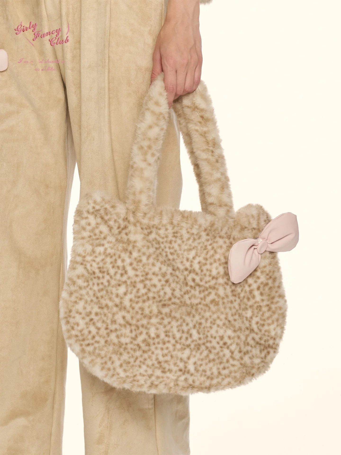 

GirlyFancyClub Soft Cute Shaped Plush Bag Knot Series Single Shoulder Handbag Original Design Fashionable Ladie...