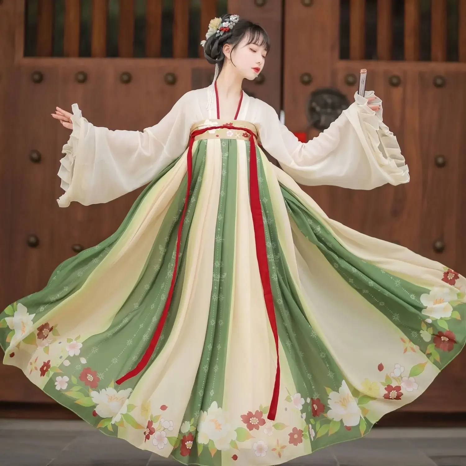 Chinese Traditional Hanfu Dress Women Tang Dynasty Princess Dress Fairy Cosplay Costume Folk Stage Dance Wear Green Hanfu Suit