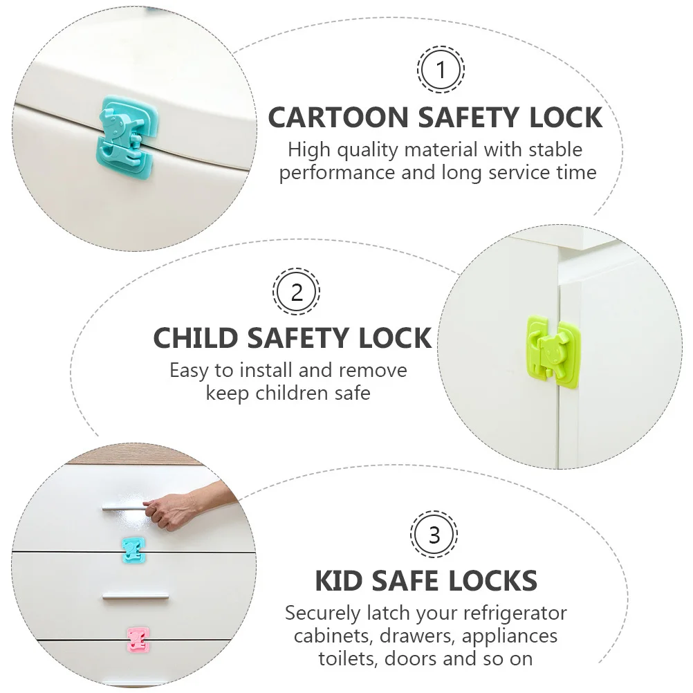 

4Pcs Baby Safety Locks ABS Material Durable Childproof Latches for Refrigerator Cabinet Drawers Kid