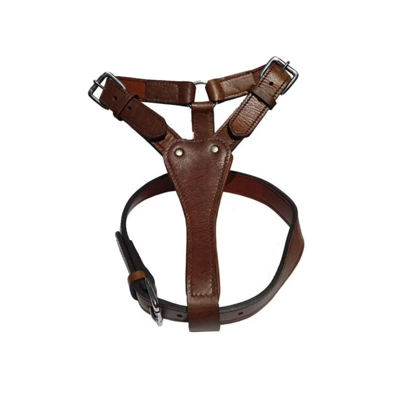 

Solid leather muzzle lead large pet dog collar