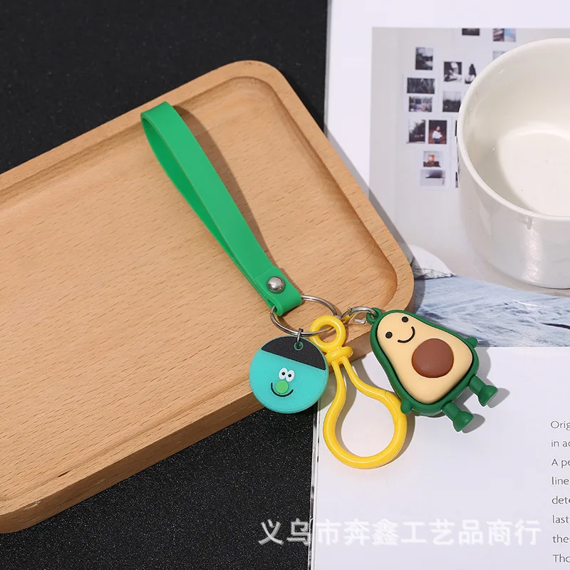 قلادة سلسلة مفاتيح من مينسو الأفوكادو، دمية كرتونية، هدية صغيرة مبتكرة ولطيفة للأطفال، قلادة سلسلة مفاتيح حقيبة مدرسية