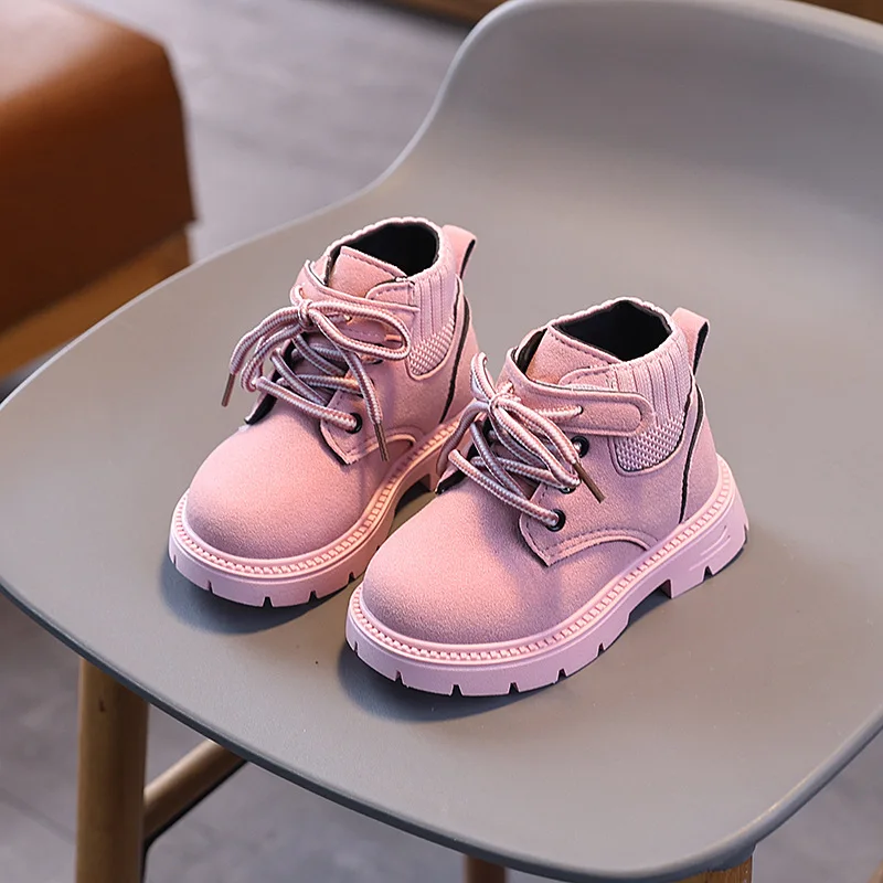 Spring Autumn Children's Ankle Boots Trend Classic Girls Fashion Causal Short Boots Versatile Round-toe Kids Boys Leather Boots