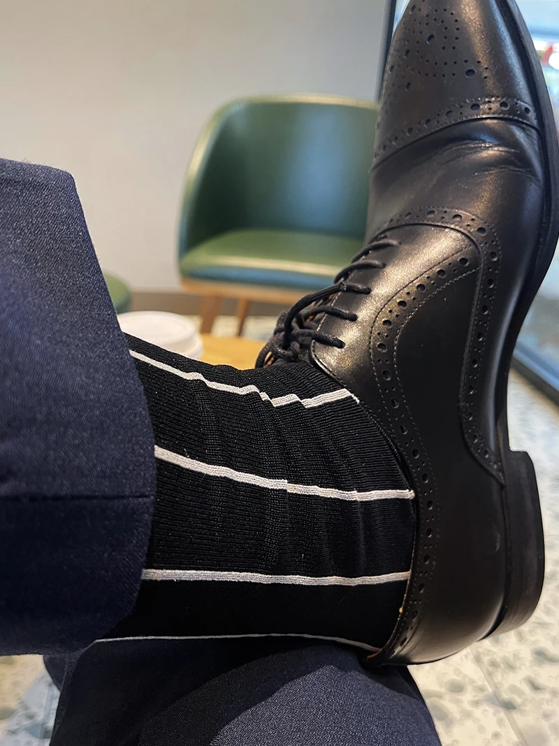 Jurk Sokken Mannen Business Zwarte Sokken Mannen Katoen Formele Kleding Sokken Fashion Heren Zwarte Jurk Sokken Mannelijke Pak zwart Dot Sokken