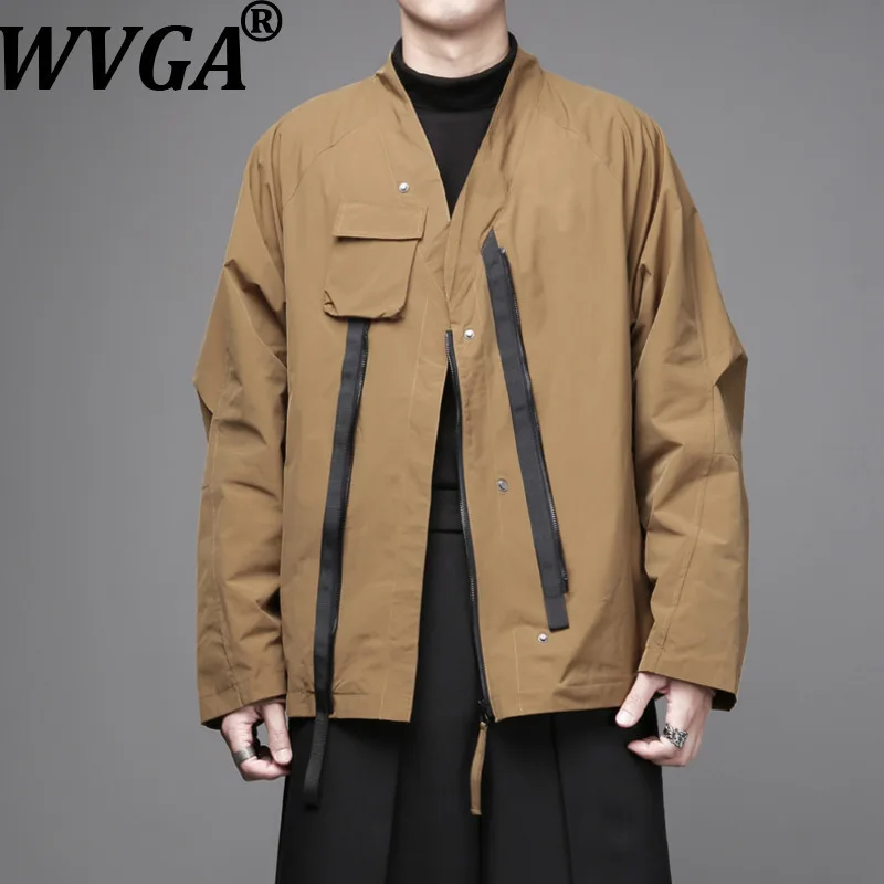 

WVGA осень-зима новые мужские уличные асимметричные модные дизайнерские ретро китайские шикарные куртки нишевые повседневные лоскутные пальто Ins W12669