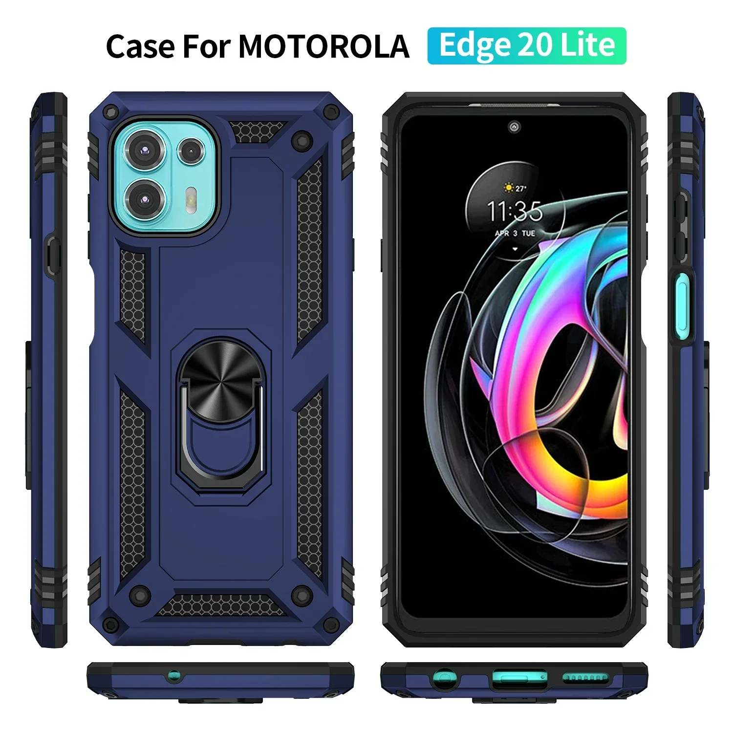 Cover antiurto per Moto Edge 20 Lite custodia Moto Edge 20 Lite Ring Holder custodia per telefono per Motorola Moto Edge20 20 Lite Funda Coque