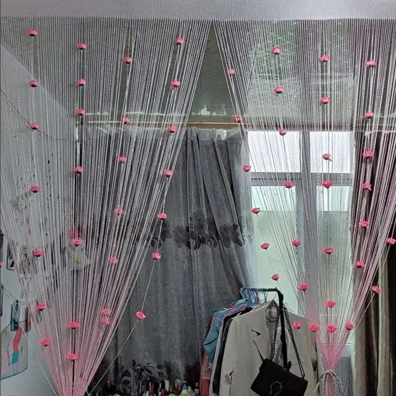 Drape for Door Beaded Drapes Door Drape Privacy Door Drape Window Panel Room Decor Room Divider Rose Door Frame Tassel