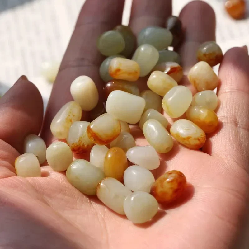 

with the shape of loose beads work in progress accessories rough stone handmade DIY beading material beads jade accessories