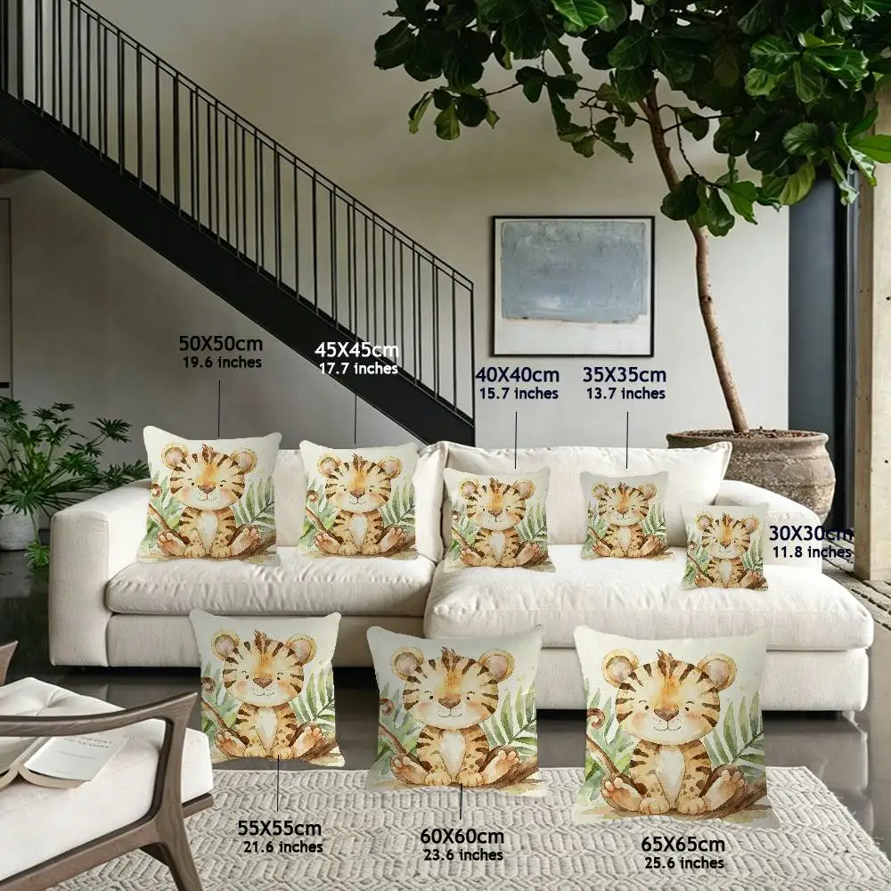 Jungle animal lion zebra monkey tiger pattern Cushion Cover Decorative Pillow Sofa Home Decor Case Pillow Cases