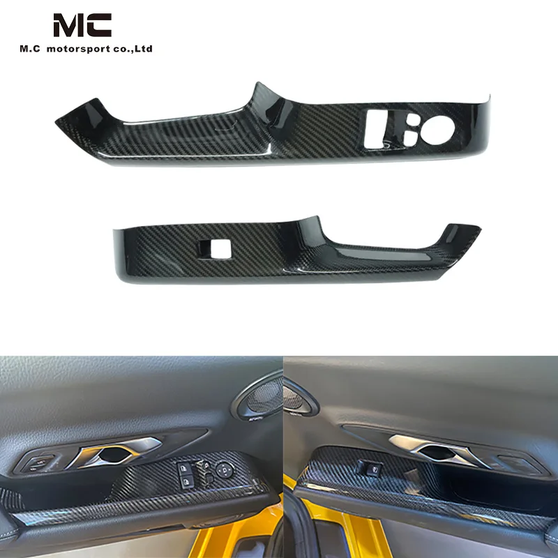 For MK5 Carbon Fiber Interior Trims Dry Carbon Fiber Door Window Switch Panel Cover for Toyota Supra A90 A91 2019+