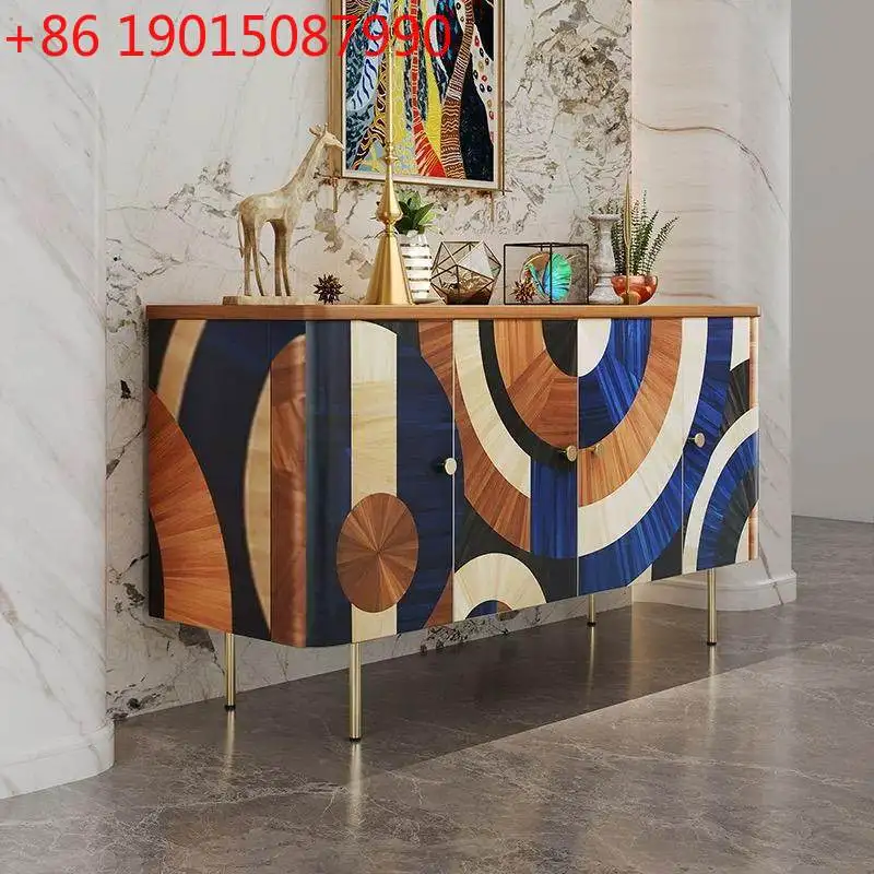 

Italian light luxury meal, integrated locker against the wall, light luxury high-end villa parquet decoration entrance cabinet