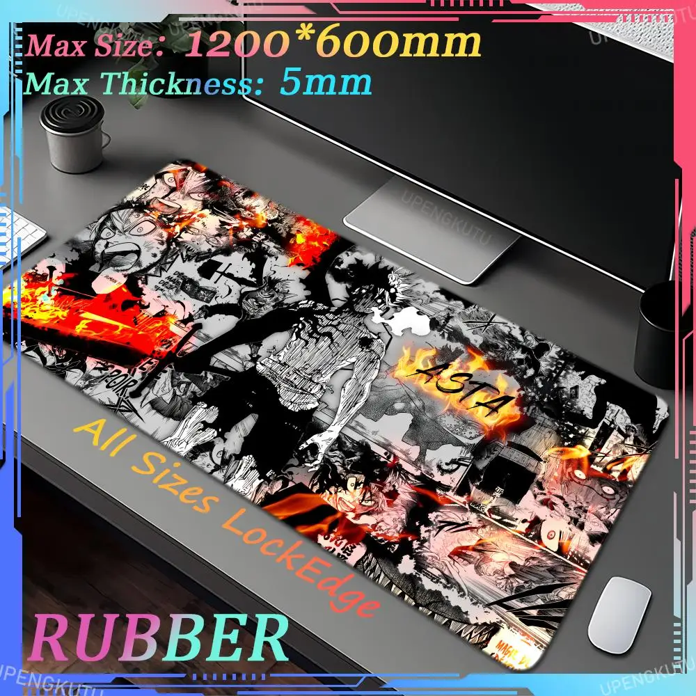 Oversized B_Black Clover Game Accessories MousePad Ergonomic Keyboard Pad Anime Game Floor Mat Computer Cabinet Mat Mouse Pad
