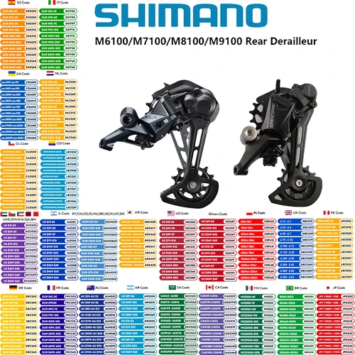 SHIMANO DEORE SLX XT RD XTR M6100 M7100 M7120 M8100 M8120 M9100 12S SGS desviadores traseros MTB bicicleta de montaña de 12 velocidades