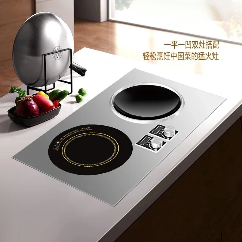 embedded double stove induction cooker household double head binocular inlaid sunken 3500W integrated